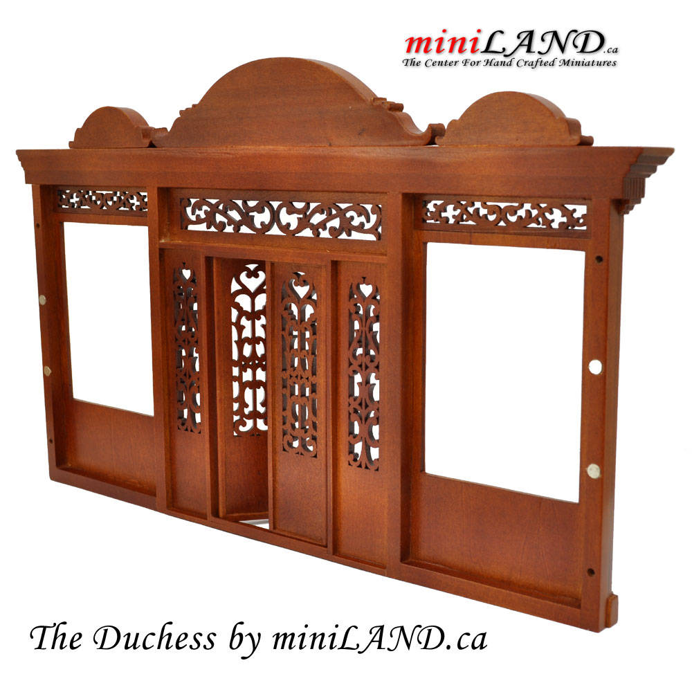The Duchess - Quality wooden Walnut store front facade 1:12 scale roombox dollhouse miniature, The Noble line. Front Facade only