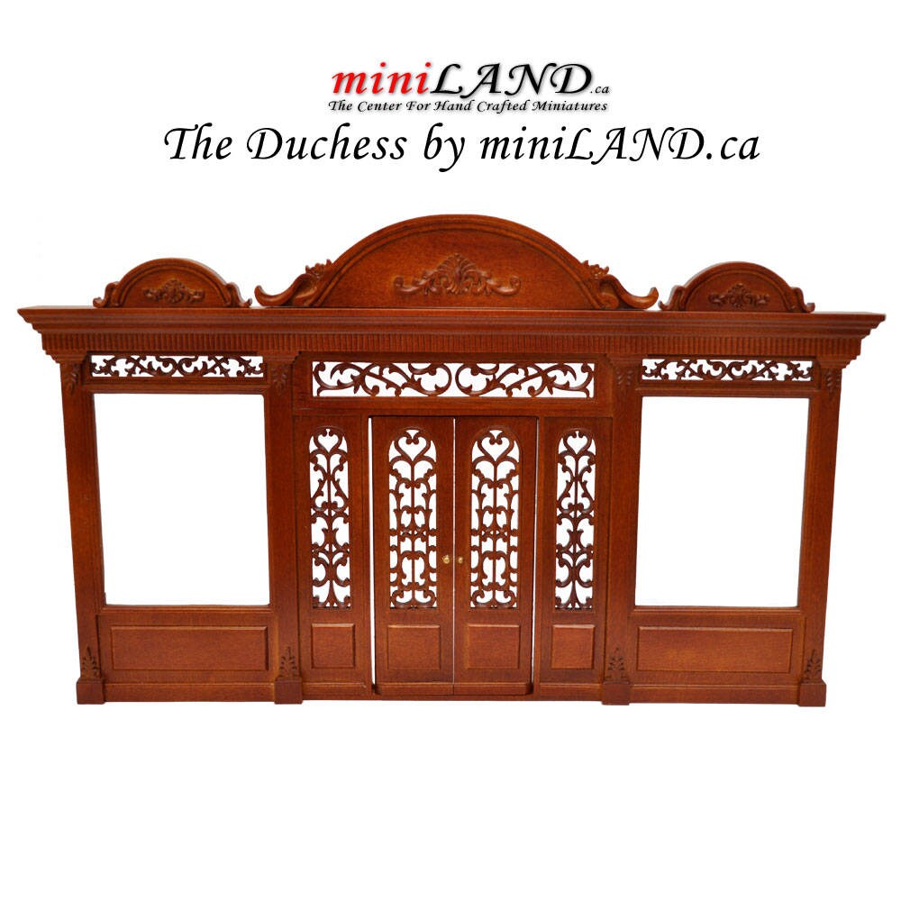 The Duchess - Quality wooden Walnut store front facade 1:12 scale roombox dollhouse miniature, The Noble line. Front Facade only