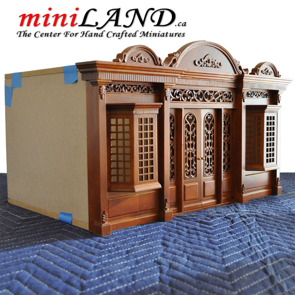 The Archduke - Quality wooden walnut store front facade 1:12 scale roombox dollhouse miniature, The Noble line. Front Facade only.