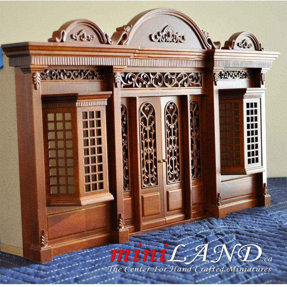 The Archduke - Quality wooden walnut store front facade 1:12 scale roombox dollhouse miniature, The Noble line. Front Facade only.