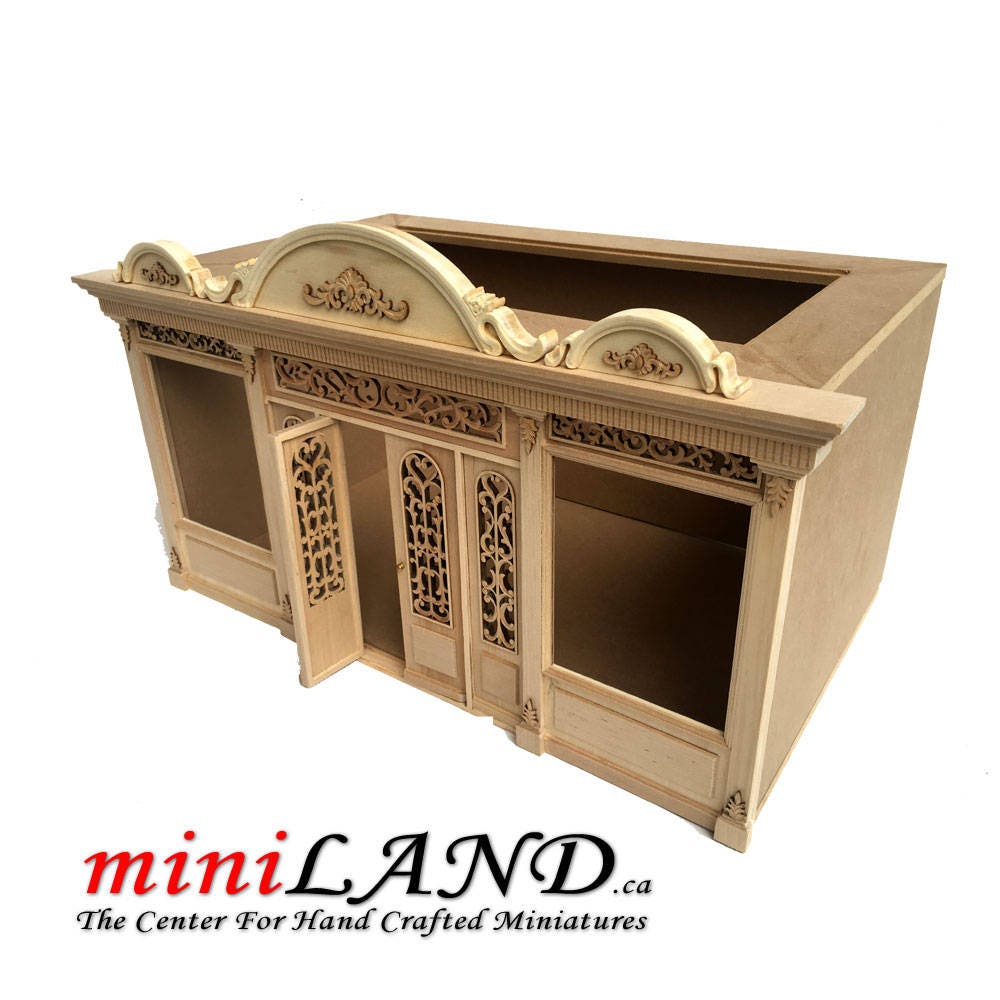 The Duchess - Quality wooden Unfinished store front facade 1:12 scale roombox dollhouse miniature, The Noble line. Front Facade only