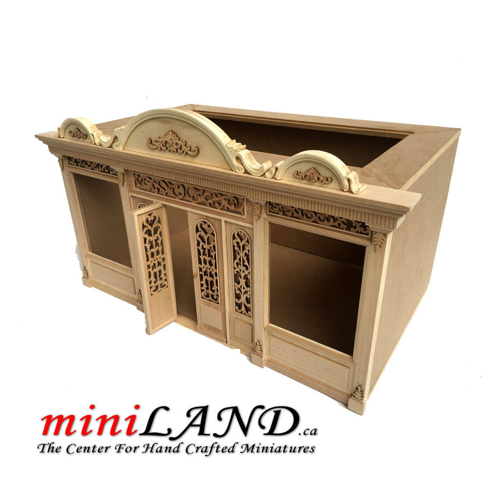 The Archduke - Quality wooden walnut store front facade 1:12 scale roombox dollhouse miniature, The Noble line. Front Facade only.