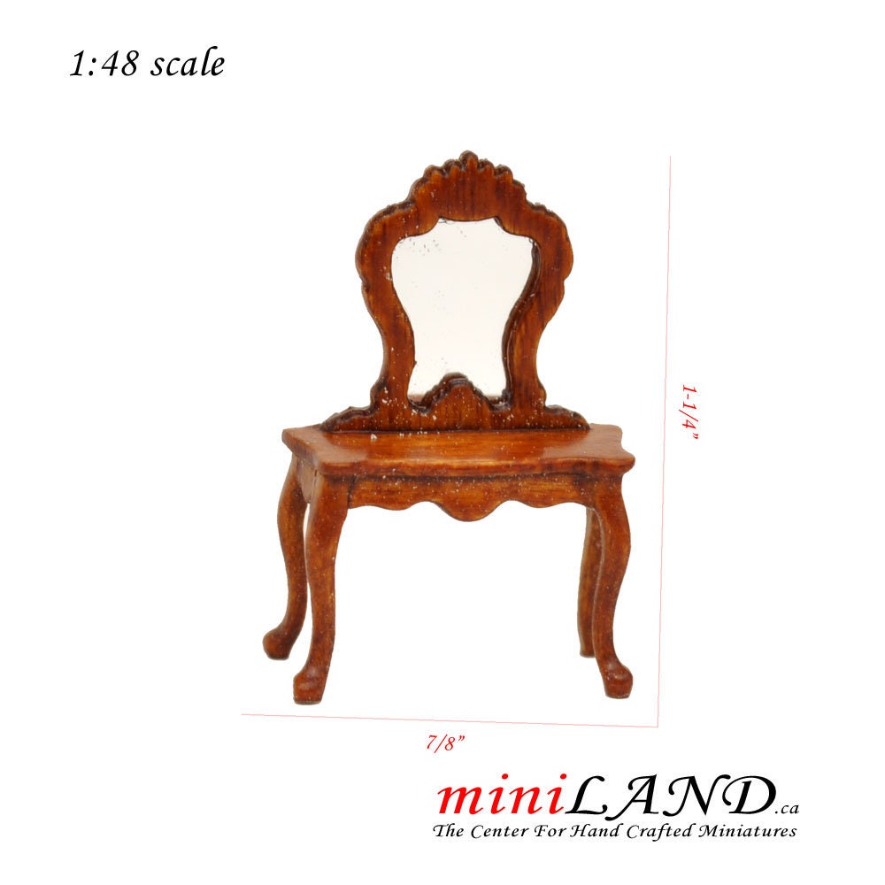 1:48 1/4" Dollhouse Miniature HighEnd Victorian dresser WALNUT 1/48 Q6753 Top Quality
