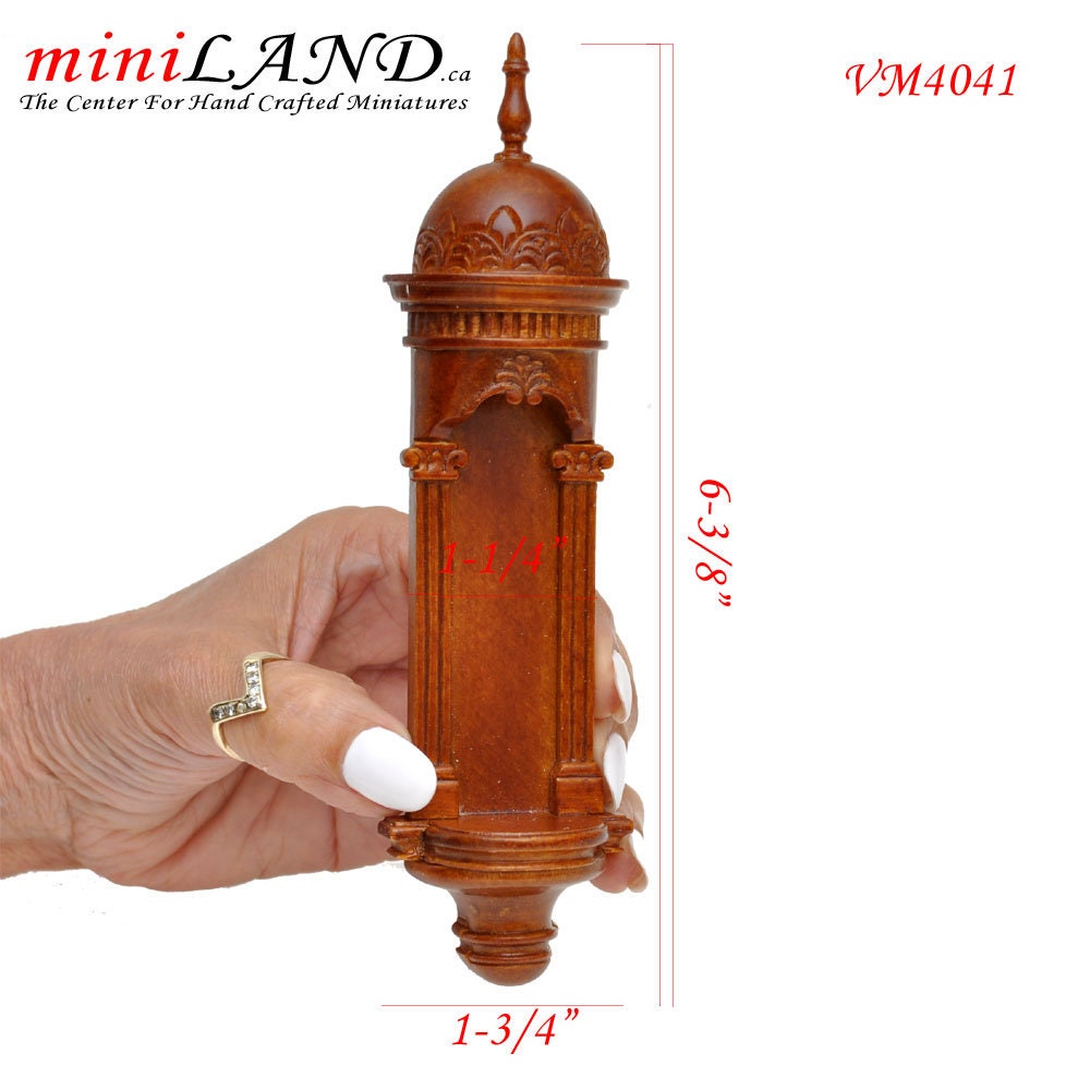 Large Wall niche for dollhouse miniatures 1:12 to 1/6 scales, walnut wall panel wood handcrafted