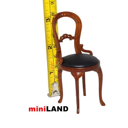 Bistro table and 2 Chairs set Quality coffee shop restaurant dollhouse miniature 1:12 scale Walnut