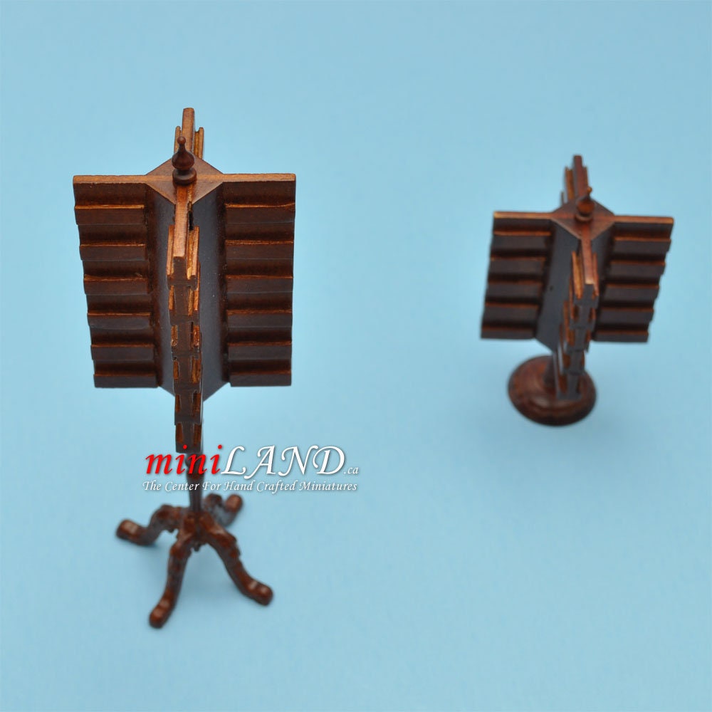 Tall store postcard stand unit Quality walnut for dollhouse miniature 1:12 handcrafted V9501
