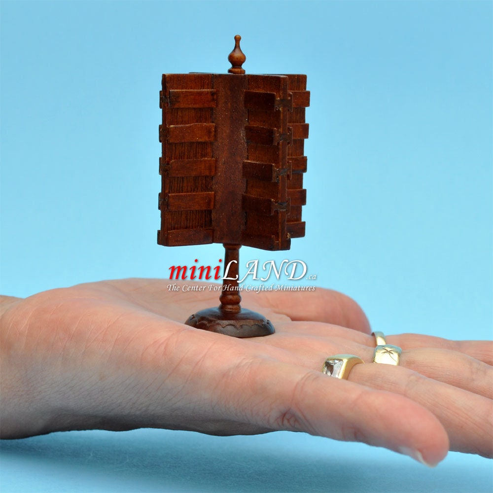 Countertop store postcard stand unit Quality walnut for dollhouse miniature 1:12 handcrafted wood WN