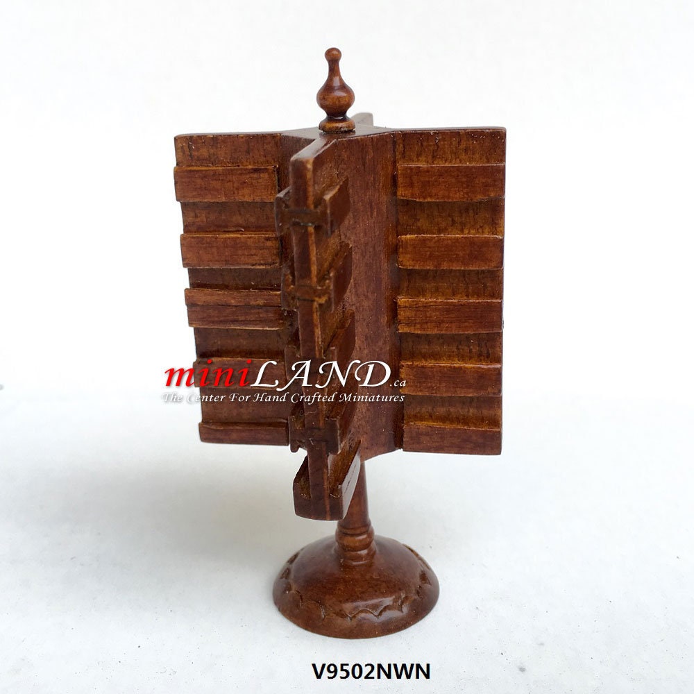 Countertop store postcard stand unit Quality walnut for dollhouse miniature 1:12 handcrafted wood WN