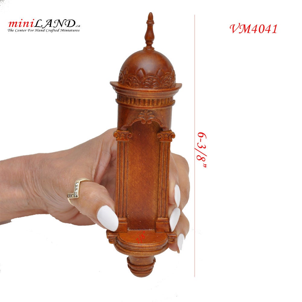 Large Wall niche for dollhouse miniatures 1:12 to 1/6 scales, walnut wall panel wood handcrafted