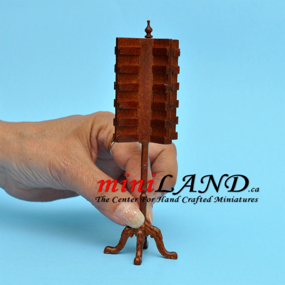 Tall store postcard stand unit Quality walnut for dollhouse miniature 1:12 handcrafted V9501