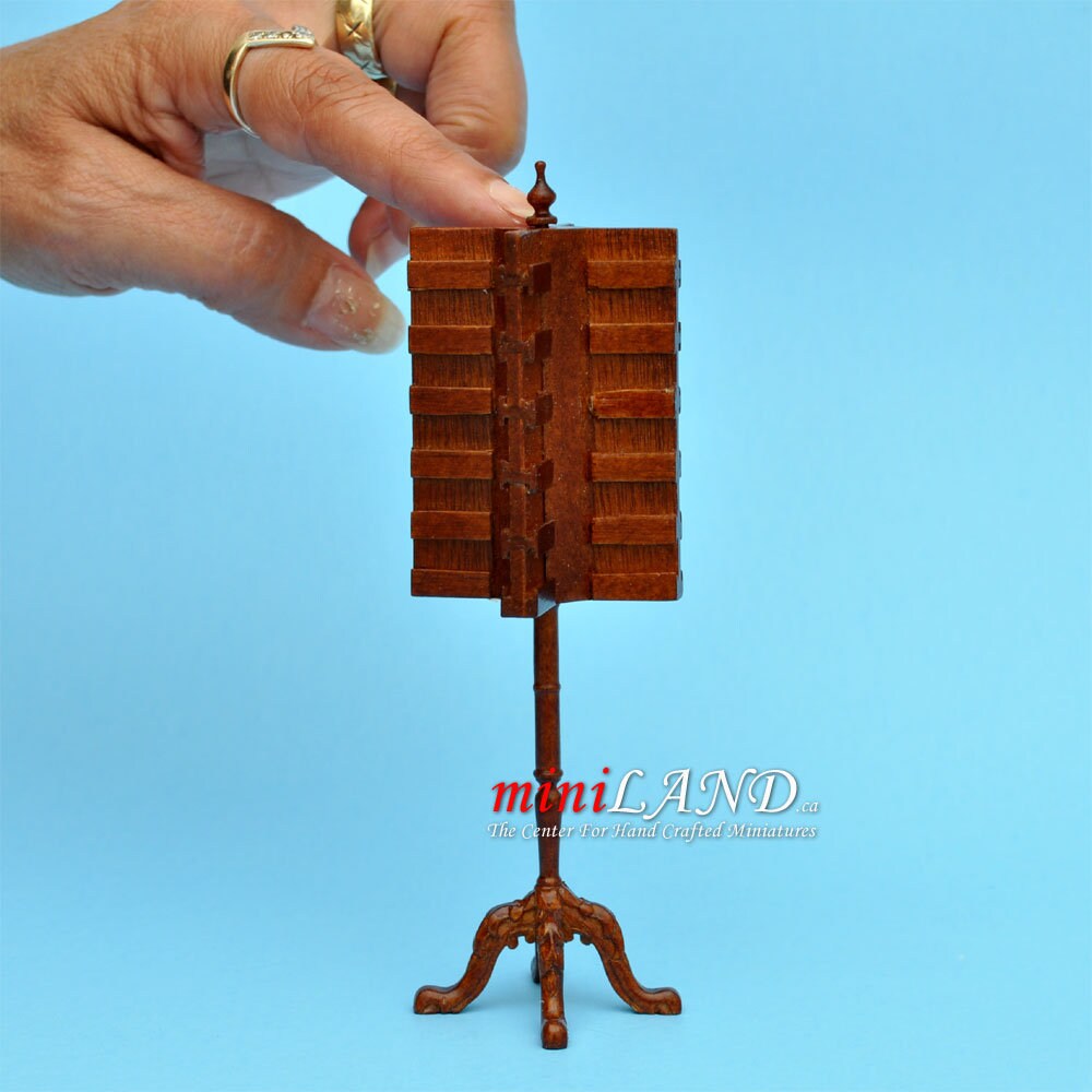 Tall store postcard stand unit Quality walnut for dollhouse miniature 1:12 handcrafted V9501
