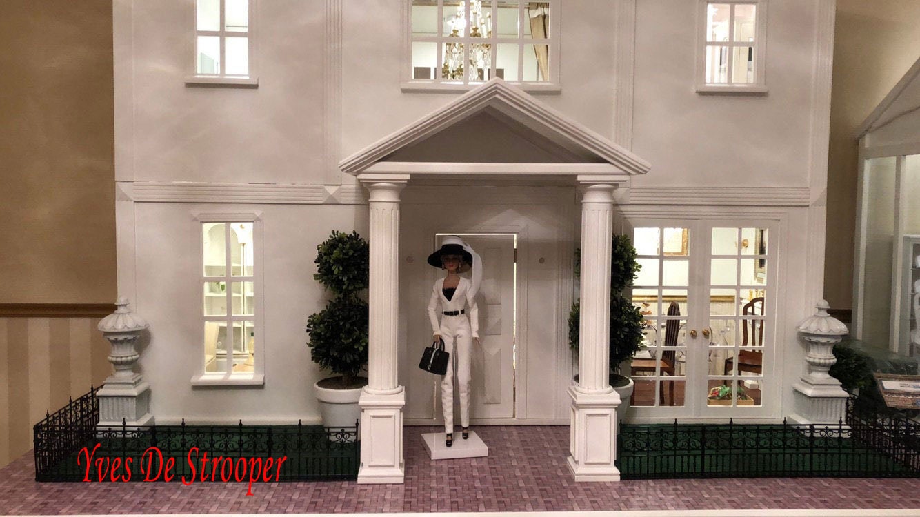 Large Round column 8"-21" telescopic, wood 1:6 dollhouse miniature unfinished DIY VM4052UF for 12"H Doll furniture wall panel