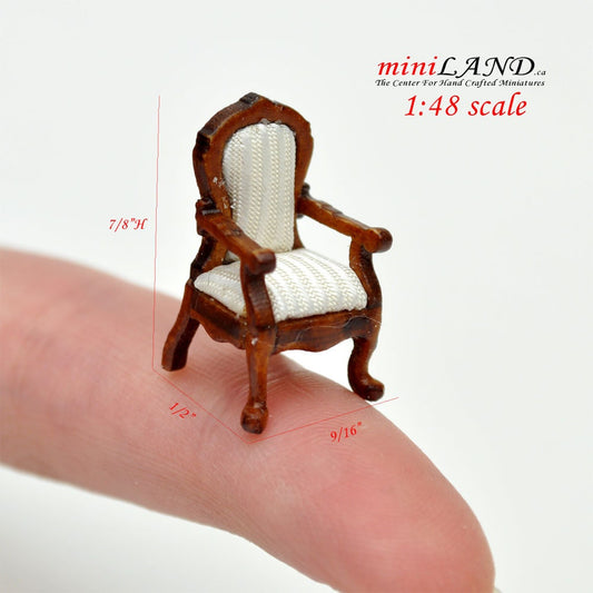 1:48 1/4" quarter scale Victorian Rococo  chair for dollhouse  miniature TOP quality WN-white Q3001