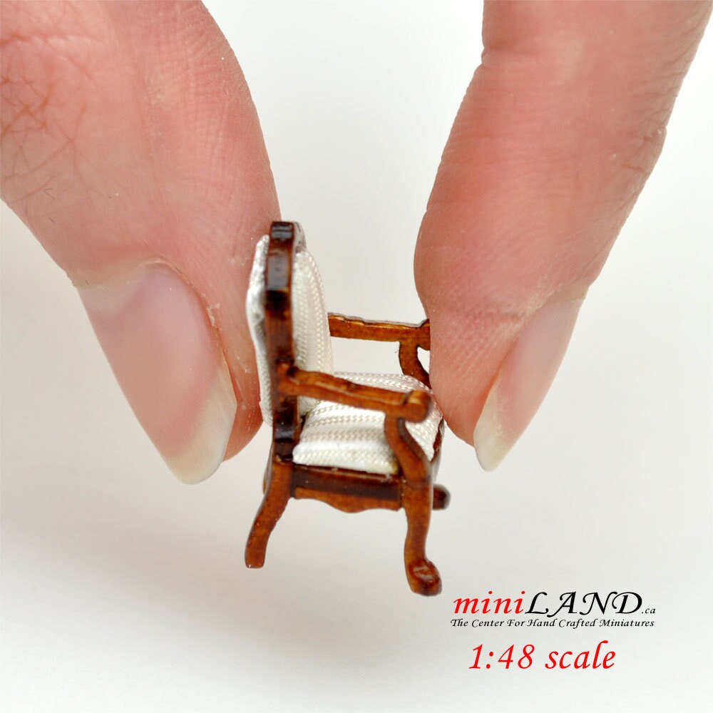 1:48 1/4" quarter scale Victorian Rococo chair for dollhouse miniature TOP quality WN-white Q3001