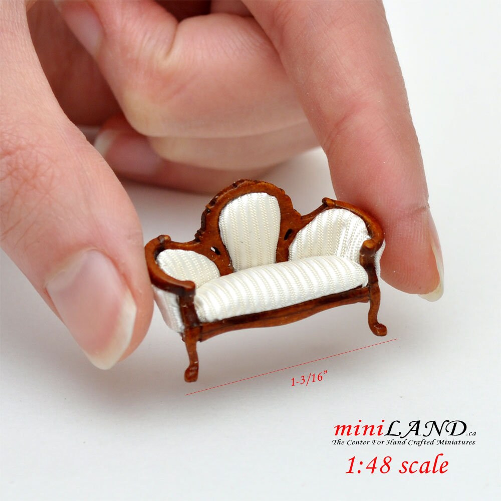 1:48 1/4" scale Victorian Rococo style Sofa for living room dollhouse 1/48 Top Quality Q3000