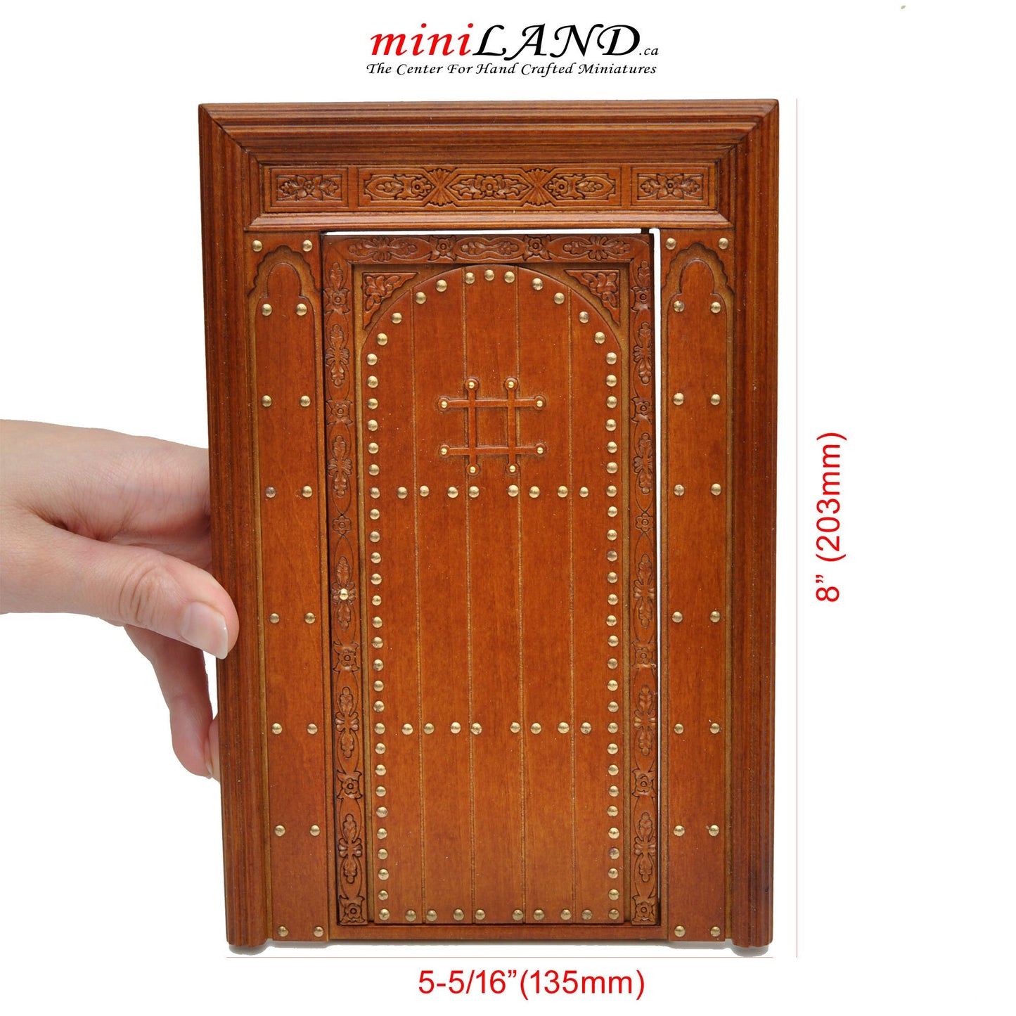 Massive solid wood Door Handmade Excellent quality Medieval for 1:12 dollhouse miniature