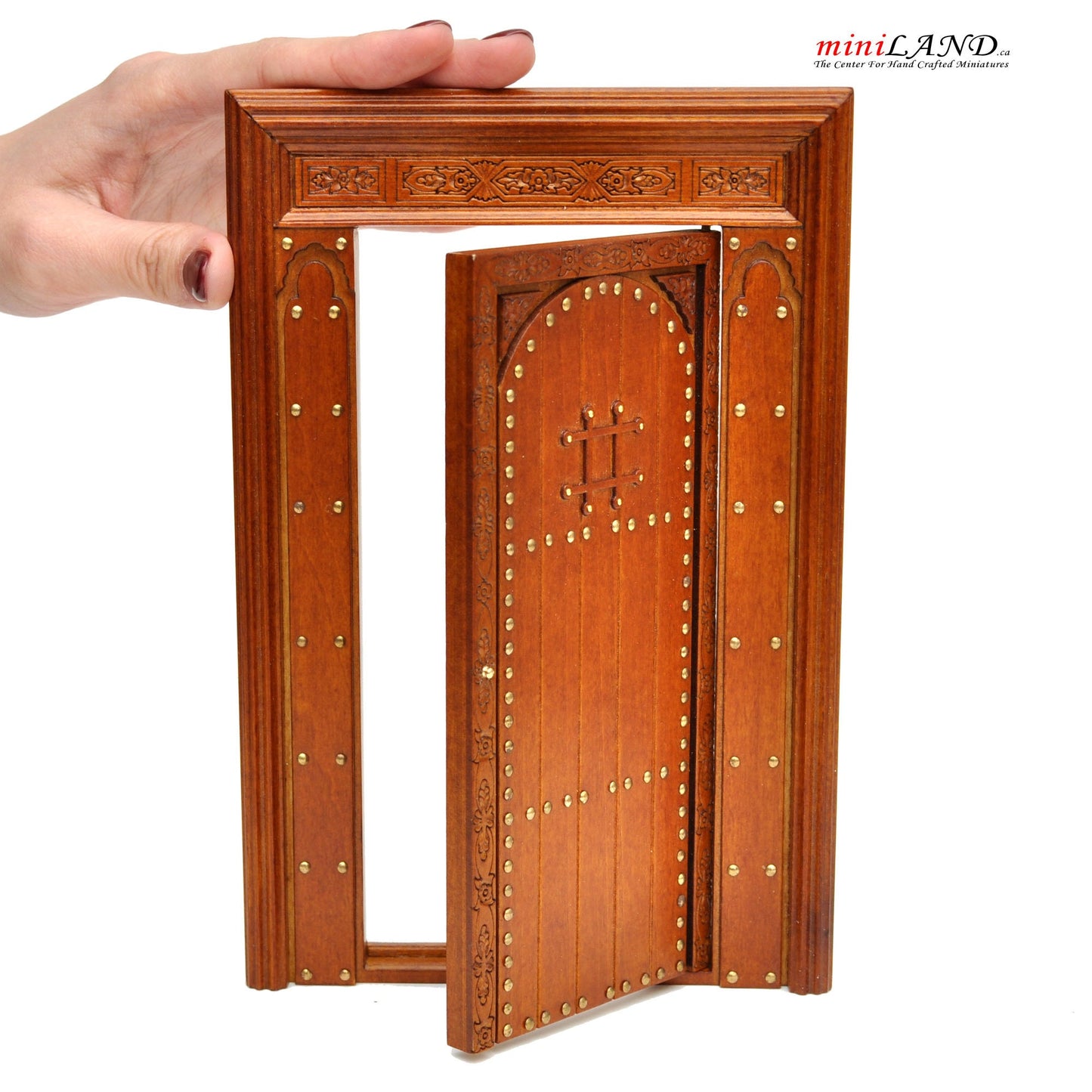 Massive solid wood Door Handmade Excellent quality Medieval for 1:12 dollhouse miniature