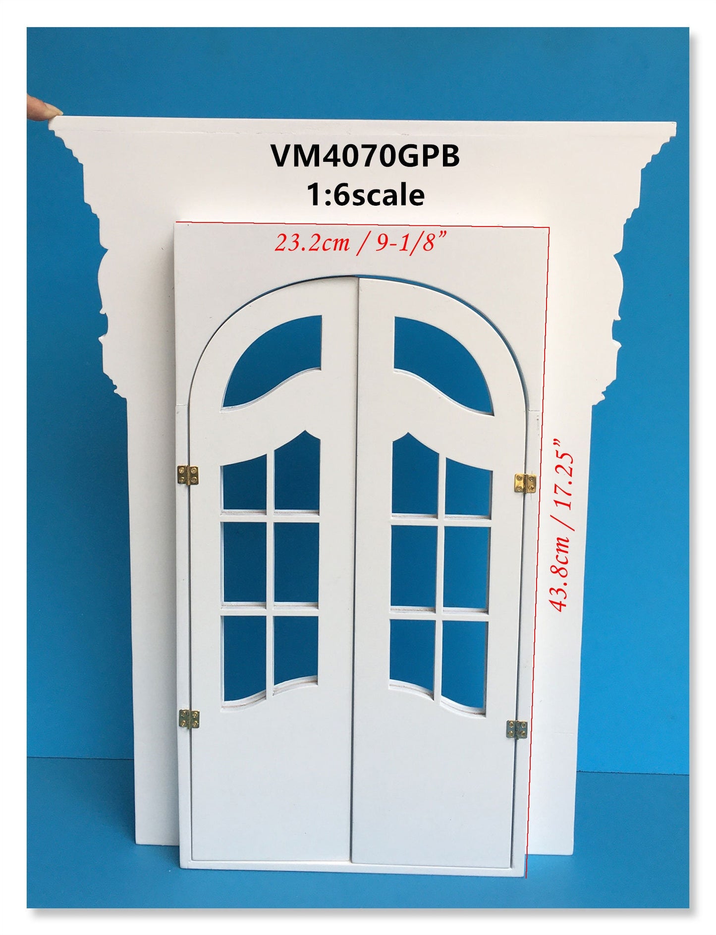 1:6 Scale white Fancy craved Victorian French door for Barbie Fashion royalty size dollhouse miniature Handcrafted Limited Edition VM4070