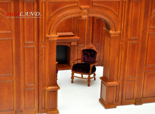 Archway doorway unit Dollhouse miniature furniture Manor wall panel roombox 6.9"W 1:12 Scale door