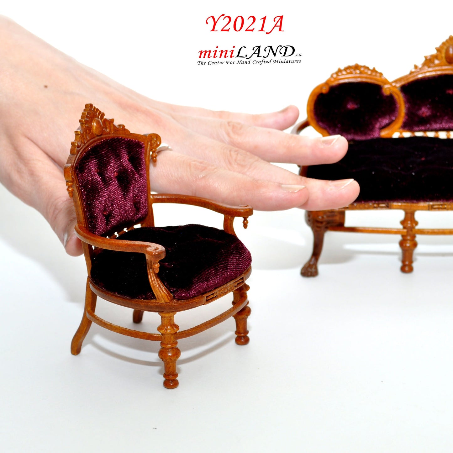 Victorian Rococo period elegant chair settee seat for 1:12 dollhouse miniature 2021A