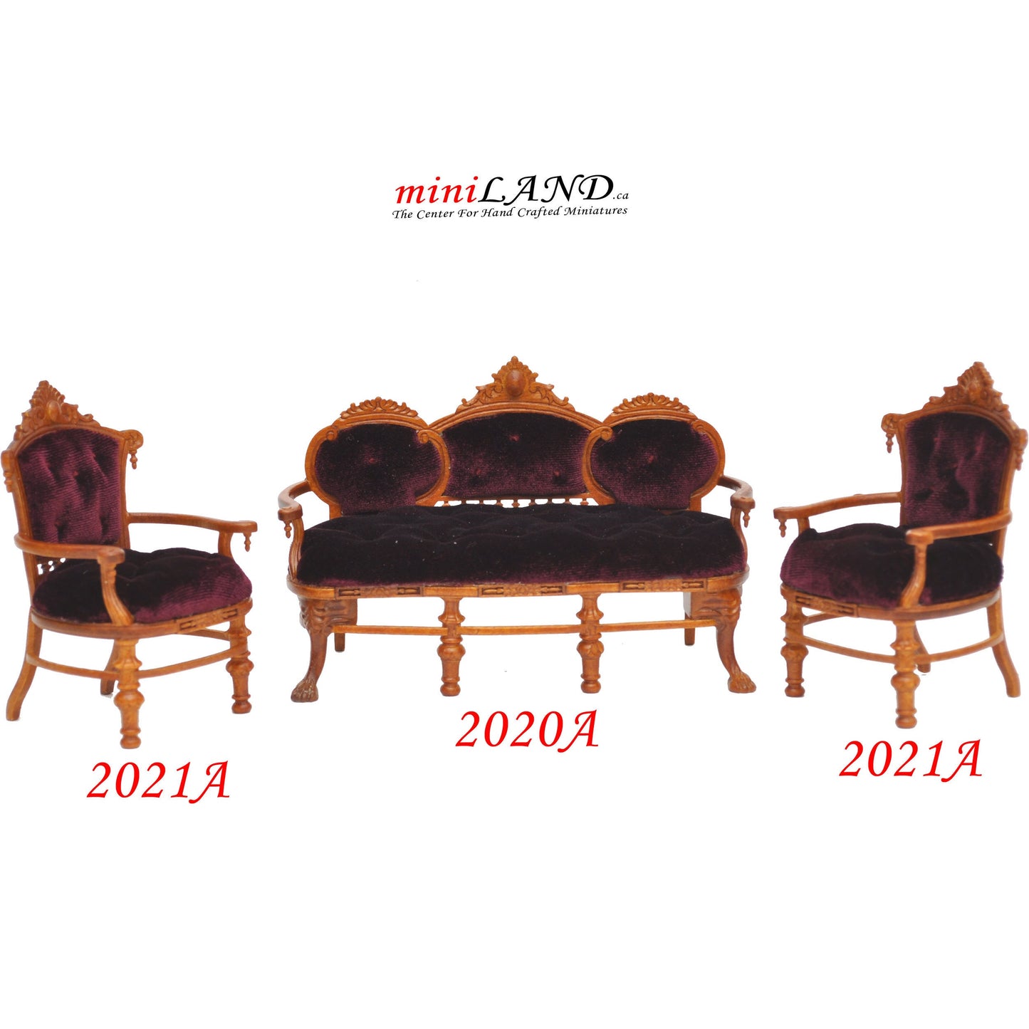 Victorian Rococo period elegant chair settee seat for 1:12 dollhouse miniature 2021A