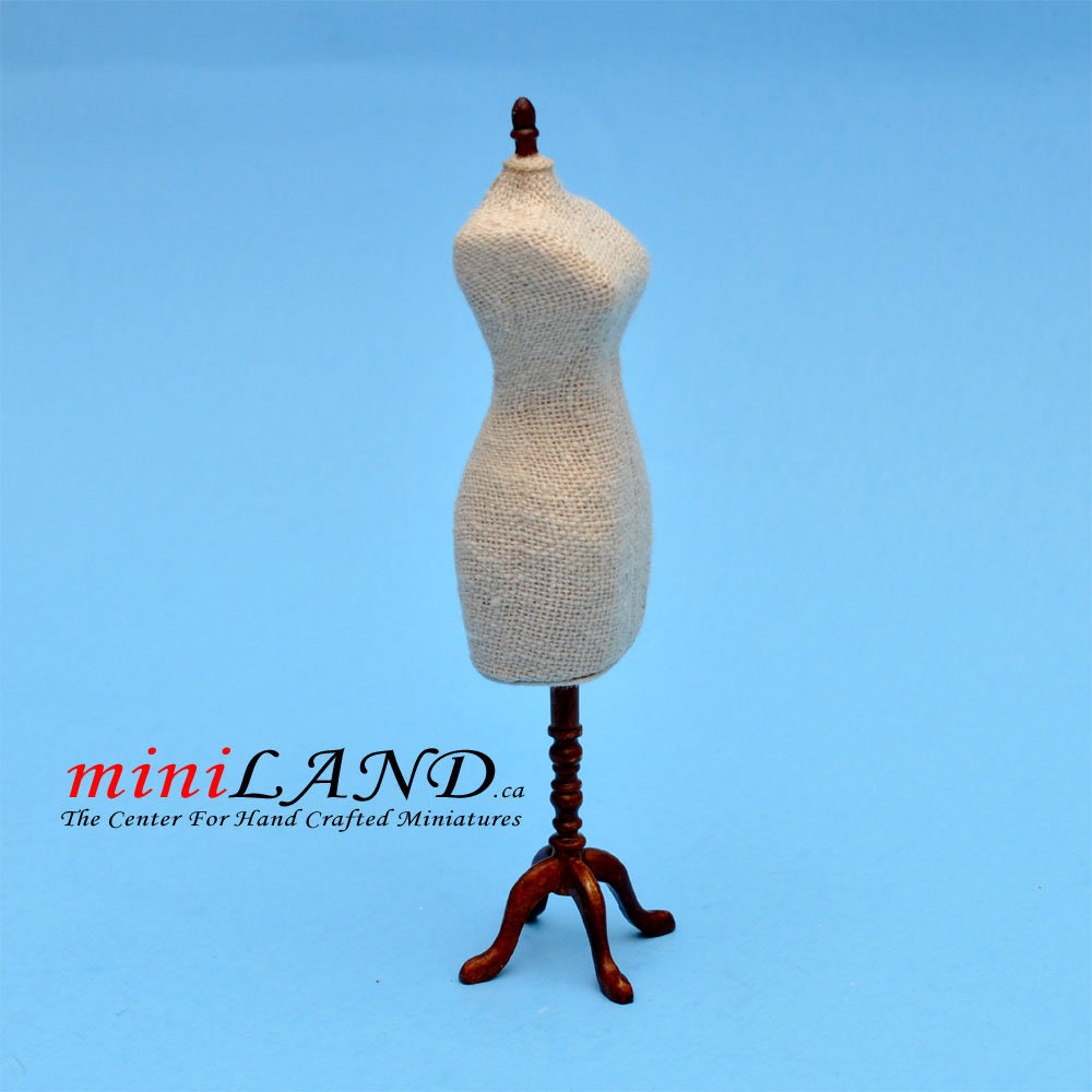 Walnut Fine Quality Dress Form for 1:12 Scale dollhouse miniature wood Mannequin dresses clothes clothing sewing sew designer
