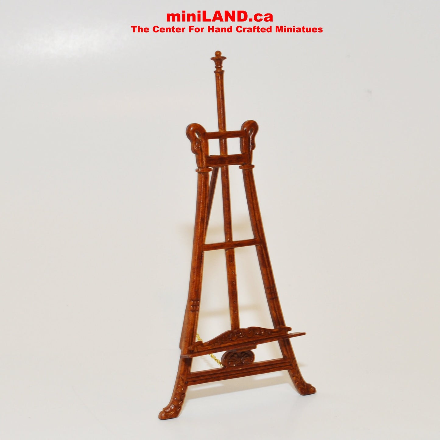 Artist’s Easel picture stand French wooden Walnut paintings stand swan carved adjustable EASEL for 1:12 dollhouse miniature handcrafted