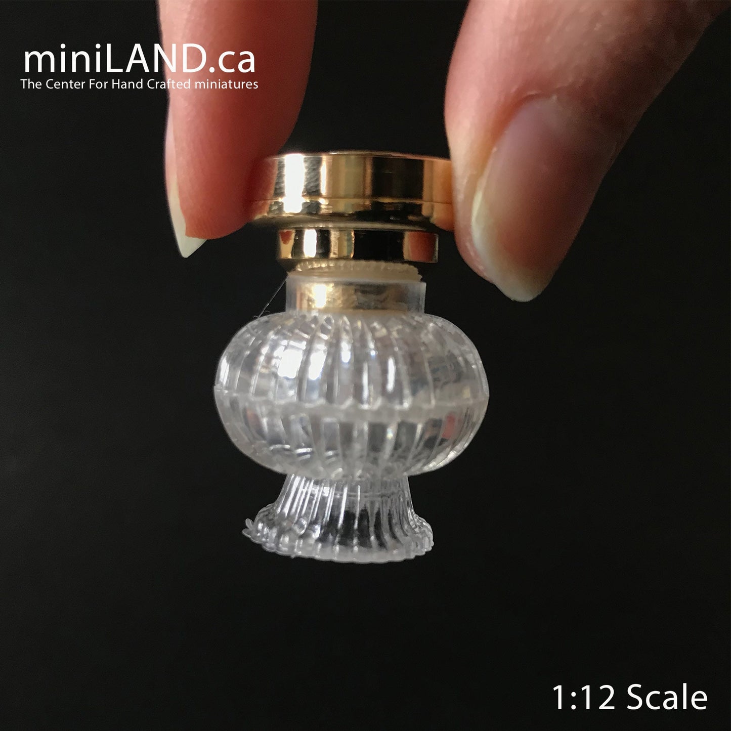 Fancy Shade Ceiling Lamp LED Super bright with On/off switch 1:12 dollhouse miniature 1"w x 1.25"H battery operated