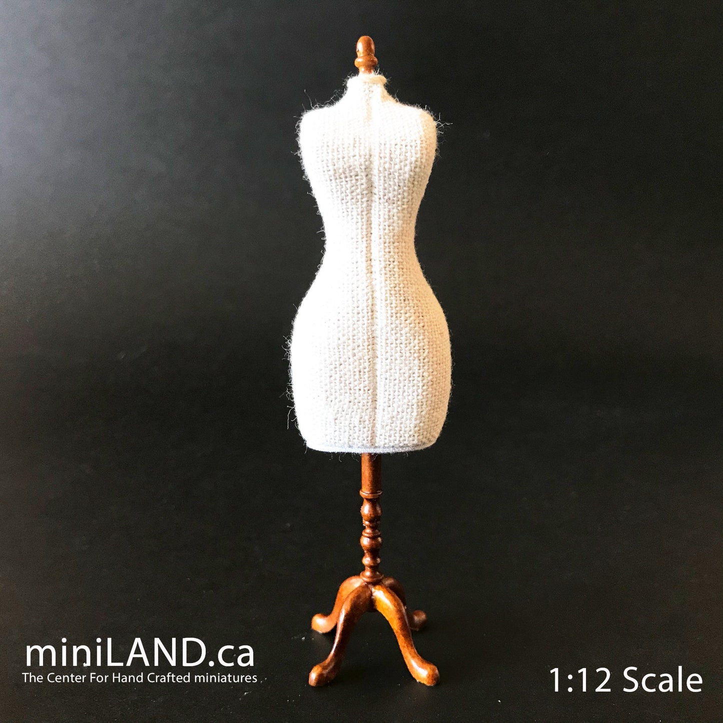 Walnut Fine Quality Dress Form for 1:12 Scale dollhouse miniature wood Mannequin dresses clothes clothing sewing sew designer