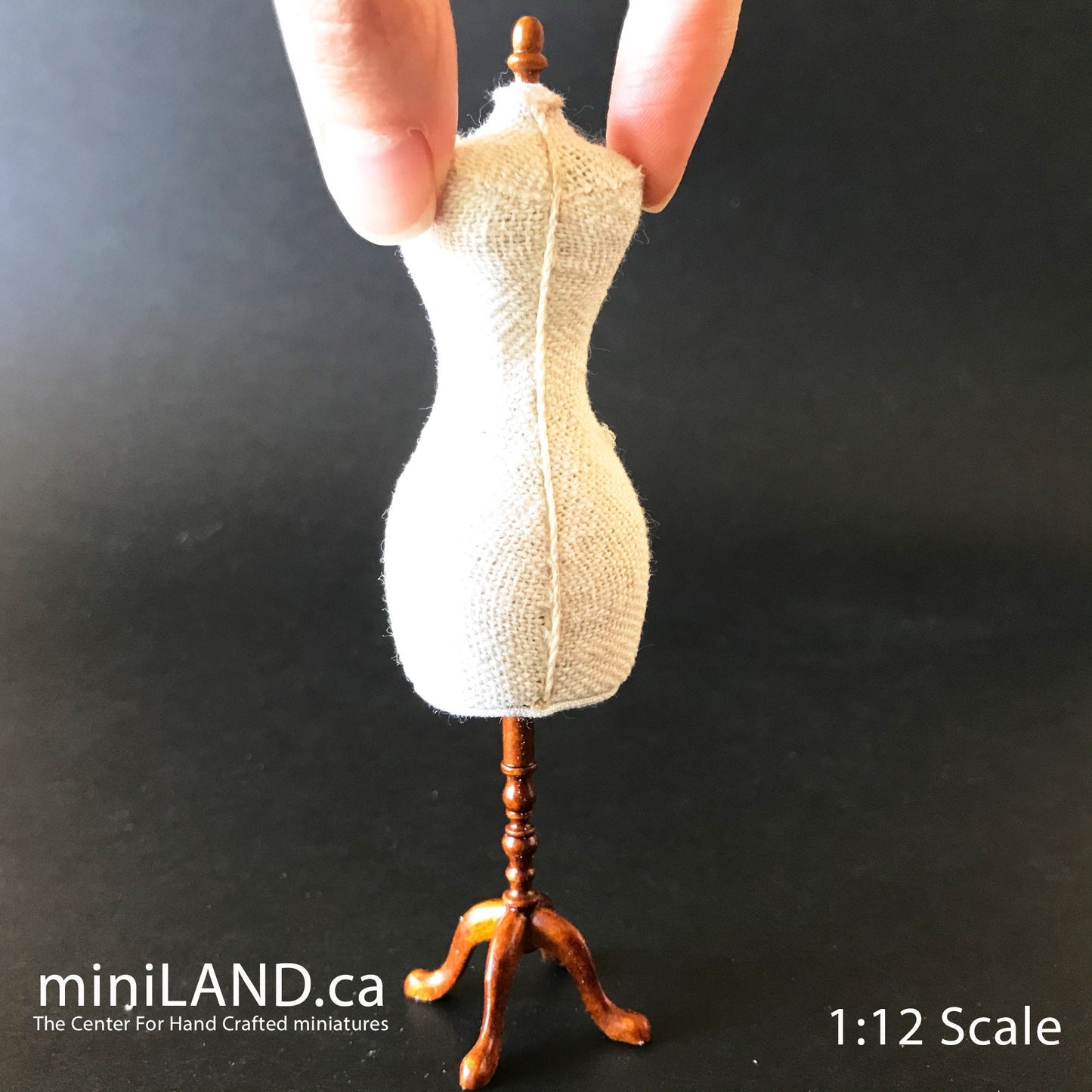 Walnut Fine Quality Dress Form for 1:12 Scale dollhouse miniature wood Mannequin dresses clothes clothing sewing sew designer