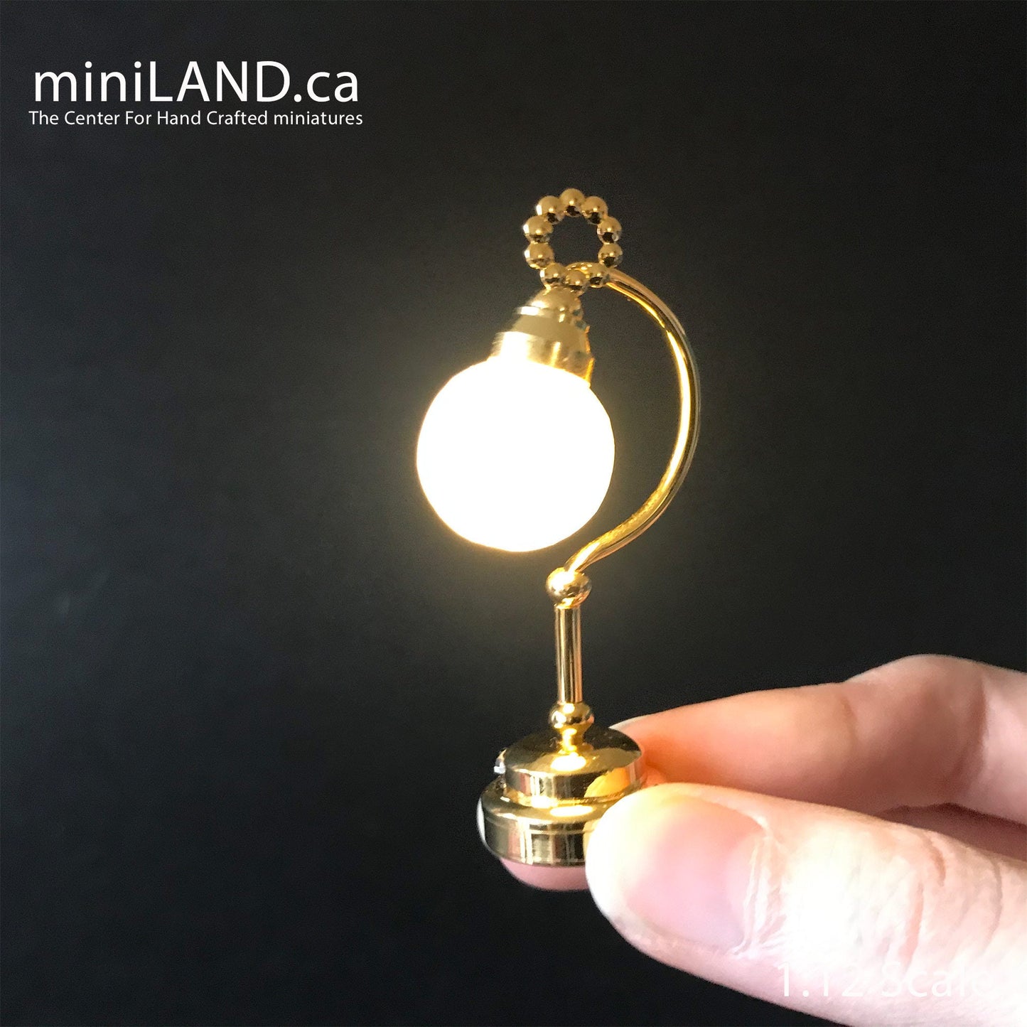 Table Lamp globe LED crescent half moon star Super bright with On/off switch for 1:12 dollhouse miniature royal bow