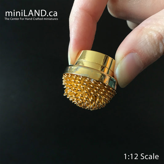 Gold ceiling lamp LED Super bright with On/off switch for dollhouse miniature 1:12 scale