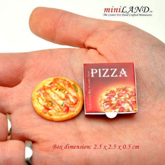 Deluxe Pizza in box for 1:12 Scale dollhouse miniature handmade food PZ8 PZ3
