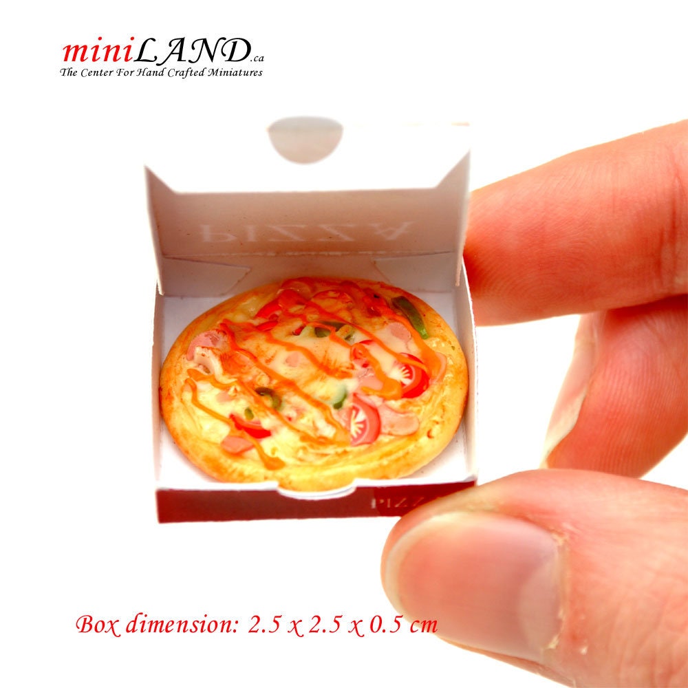 Deluxe Pizza in box for 1:12 Scale dollhouse miniature handmade food PZ8 PZ3