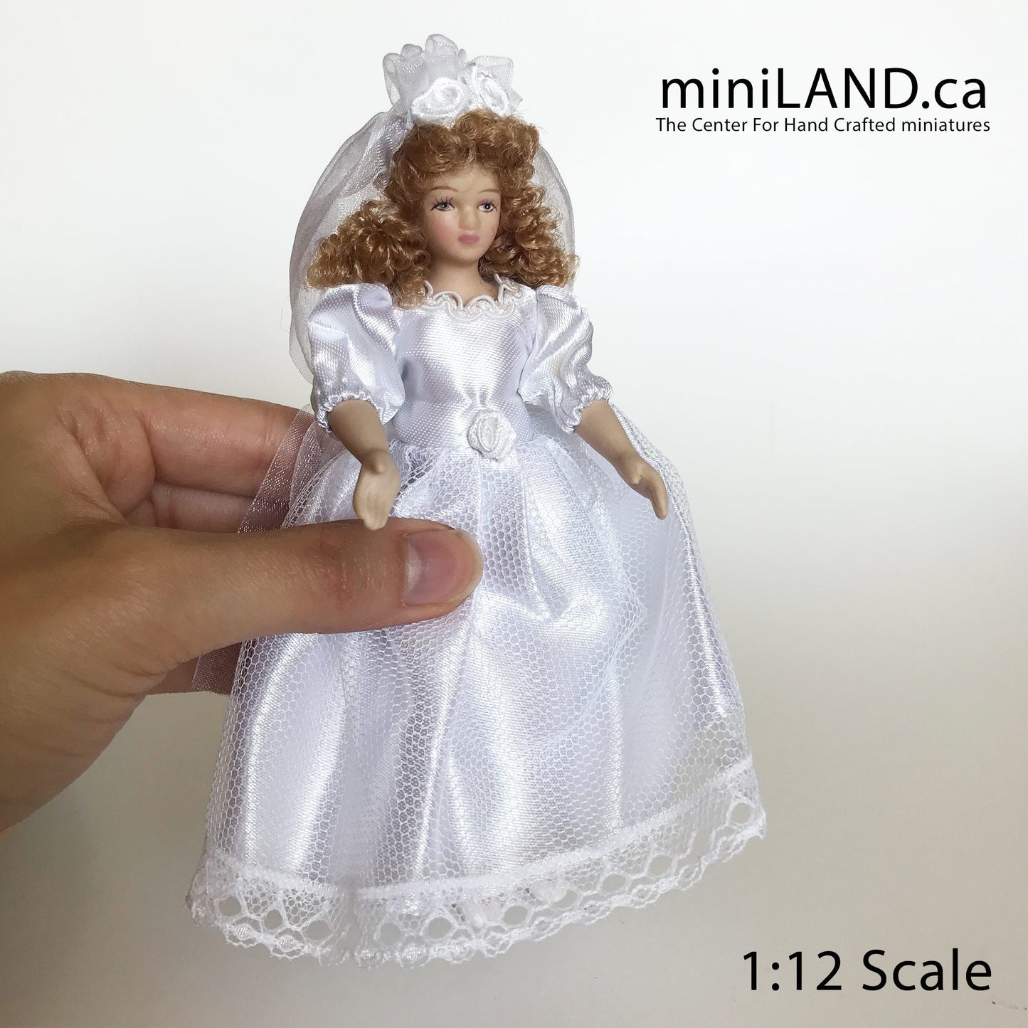 Bendable Doll for 1:12 Dollhouse - Bride Wedding Love miniature mini porcelain with bending parts for position positioning bend dolls