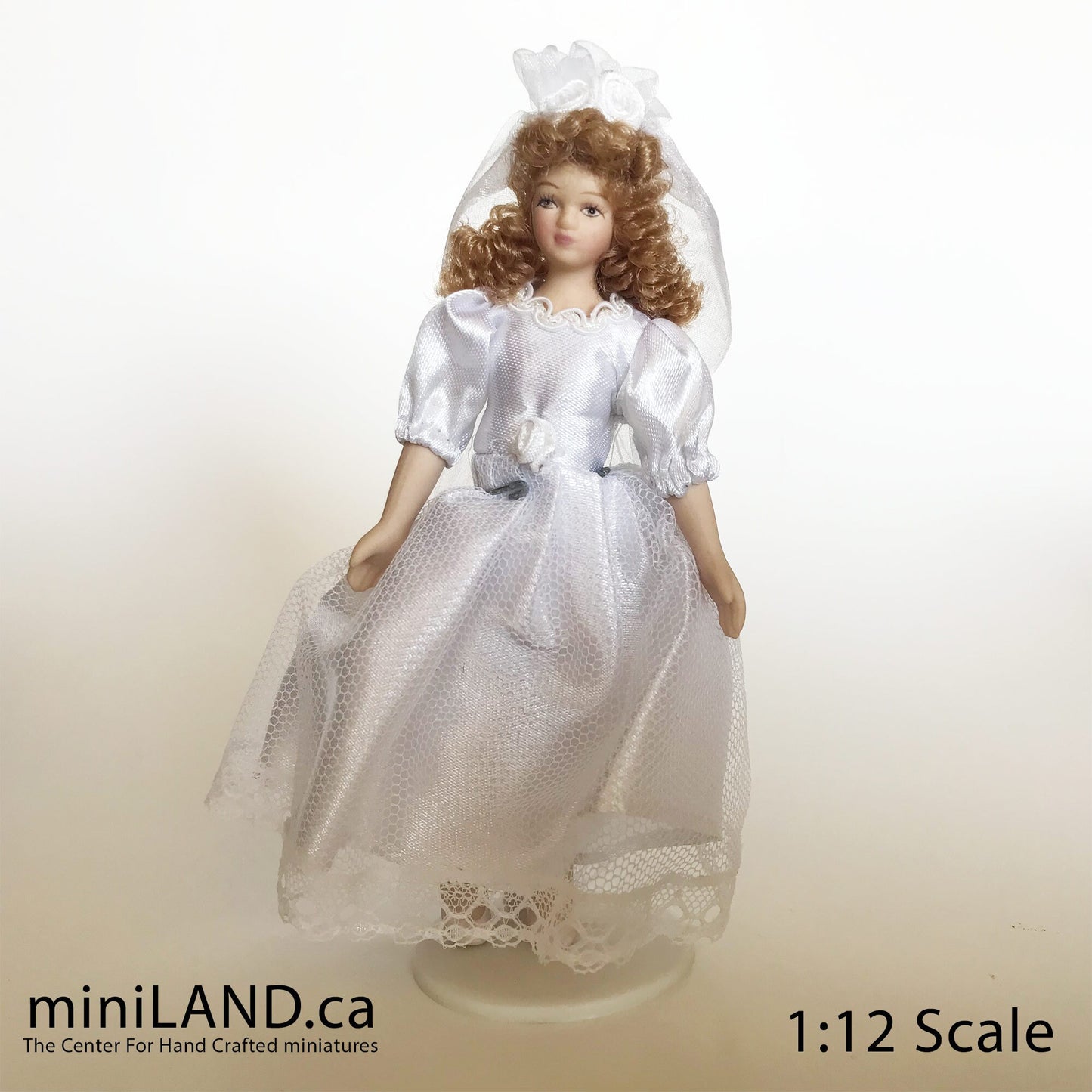 Bendable Doll for 1:12 Dollhouse - Bride Wedding Love miniature mini porcelain with bending parts for position positioning bend dolls