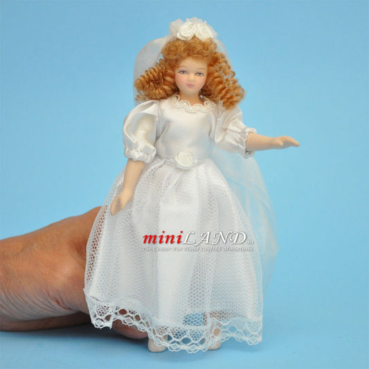 Bendable Doll for 1:12 Dollhouse - Bride Wedding Love miniature mini porcelain with bending parts for position positioning bend dolls