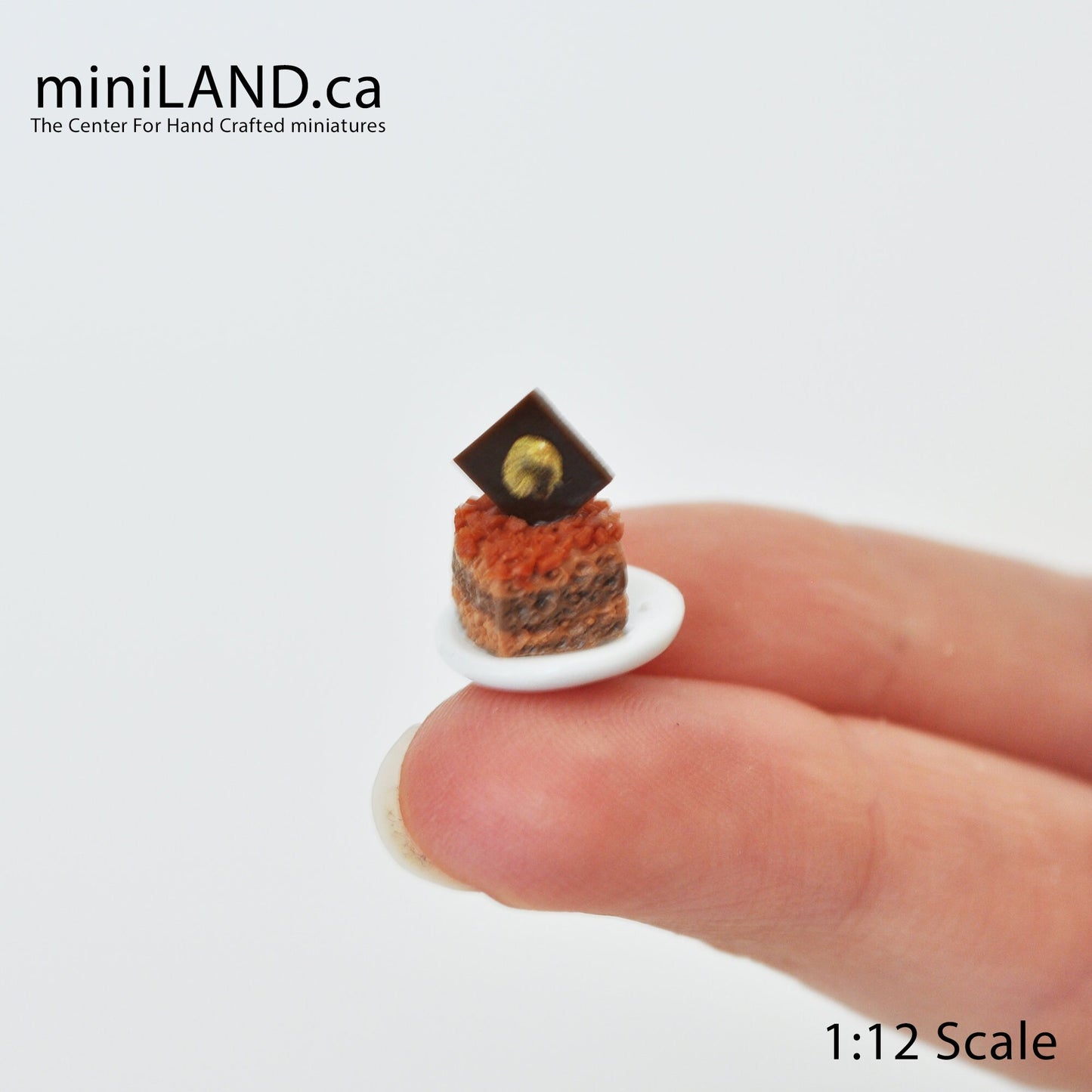 4 Pcs. assorted Dessert Platter 1:12 Scale dollhouse miniature - Chocolate cakes combo