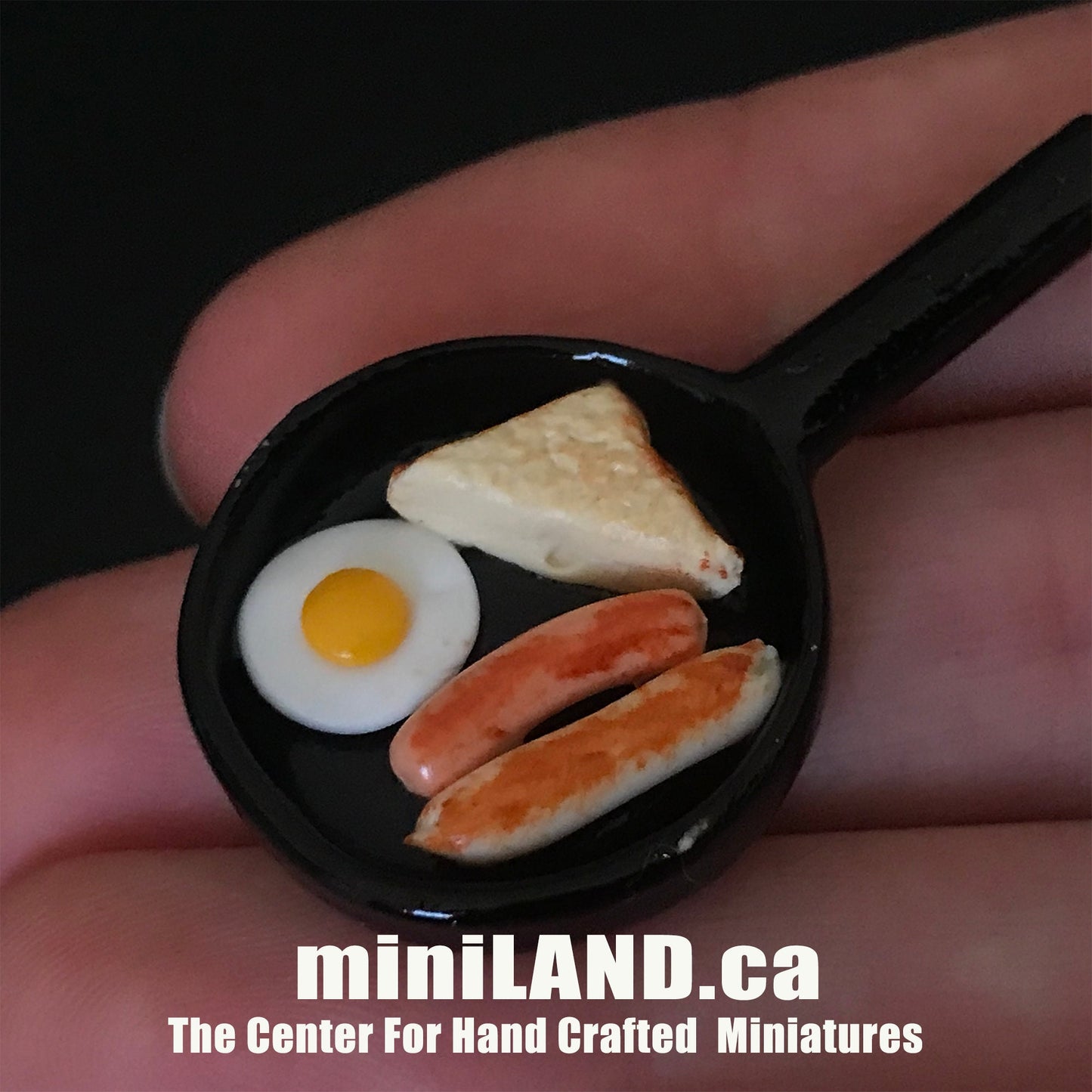 Handmade Eggs breakfast skillet - 1:12 scale dollhouse miniature food