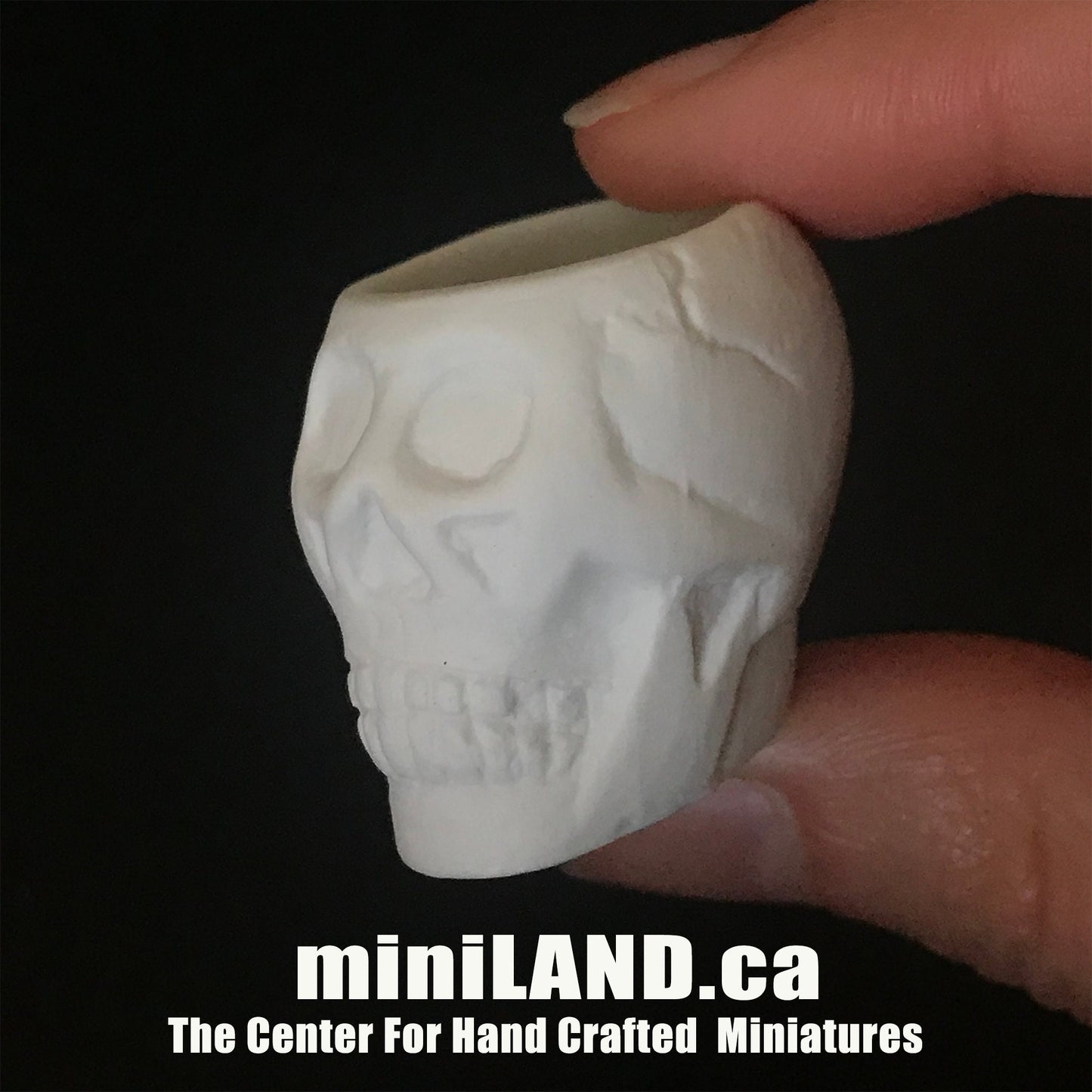 Halloween skull-unglazed Planter Pot Vase Spooky Fall Halloween Décor - 1:12 scale dollhouse miniature