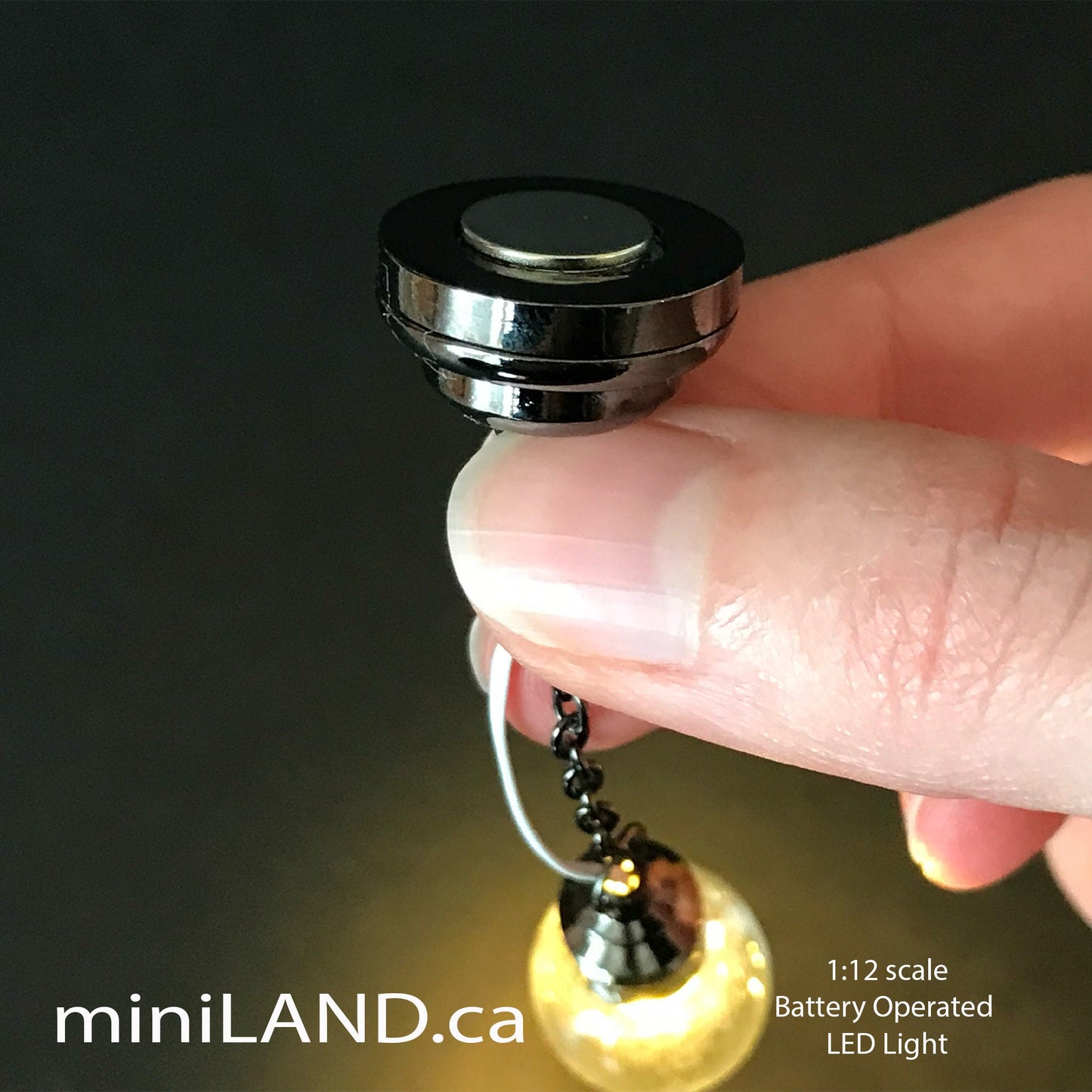 Hanging clear globe bulb lamp LED Super bright with On/off switch for dollhouse miniature 1:12