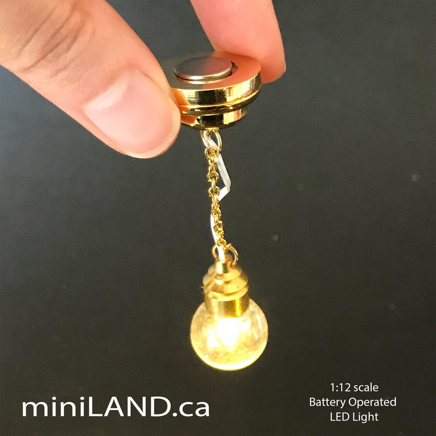 Hanging clear globe bulb lamp LED Super bright with On/off switch for dollhouse miniature 1:12