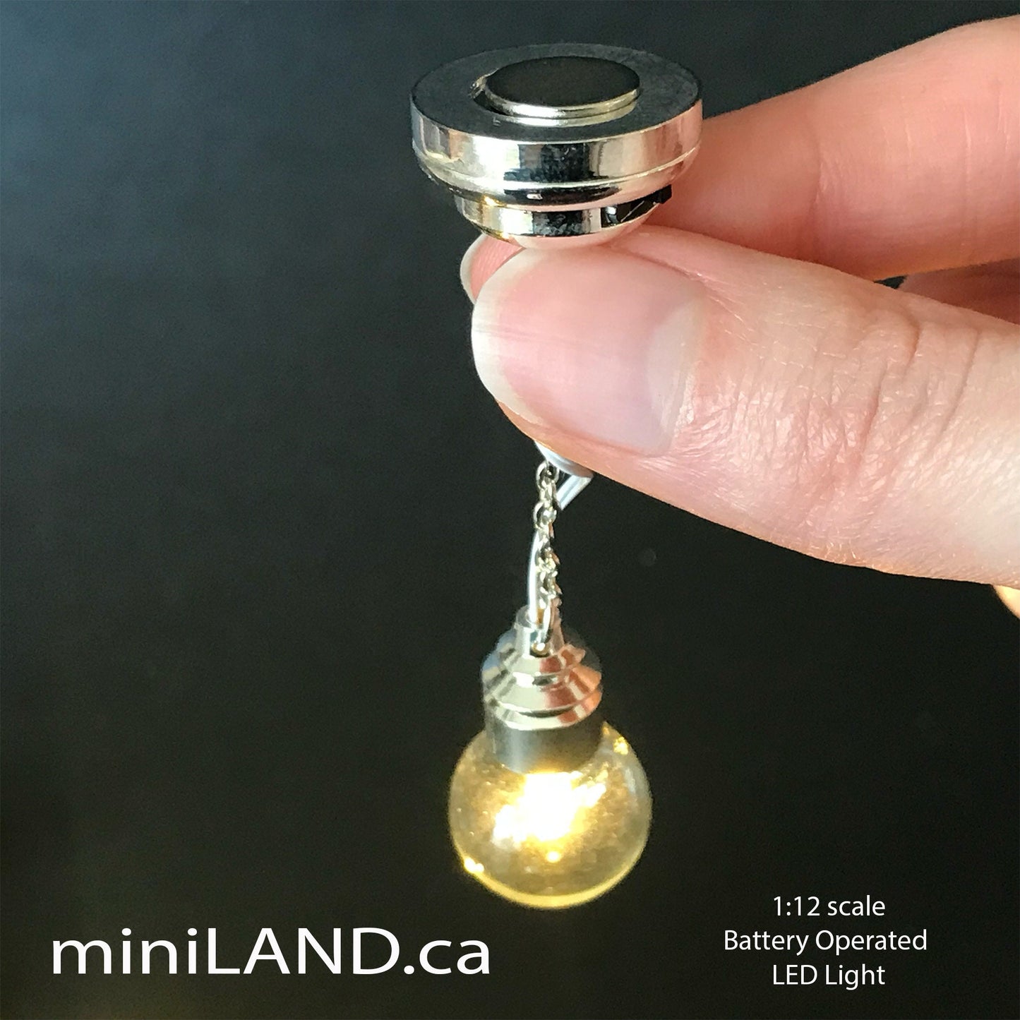 Hanging clear globe bulb lamp LED Super bright with On/off switch for dollhouse miniature 1:12