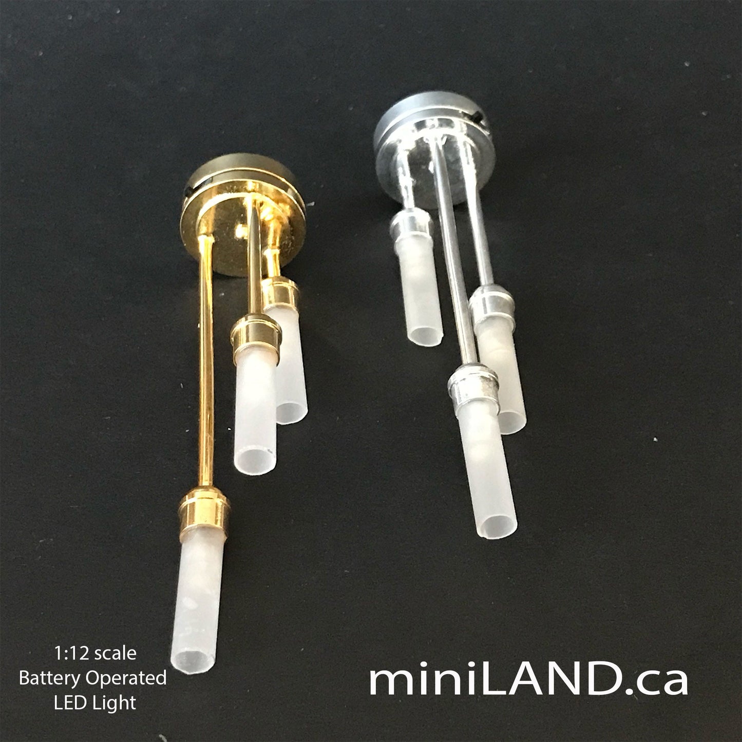 Modern 3 arms ceiling or floor standing LED super bright light lamp dollhouse miniature 1:12