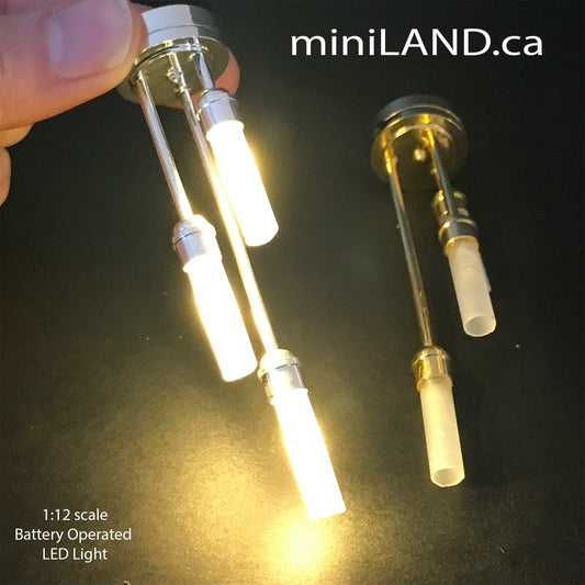 Modern 3 arms ceiling or floor standing LED super bright light lamp dollhouse miniature 1:12