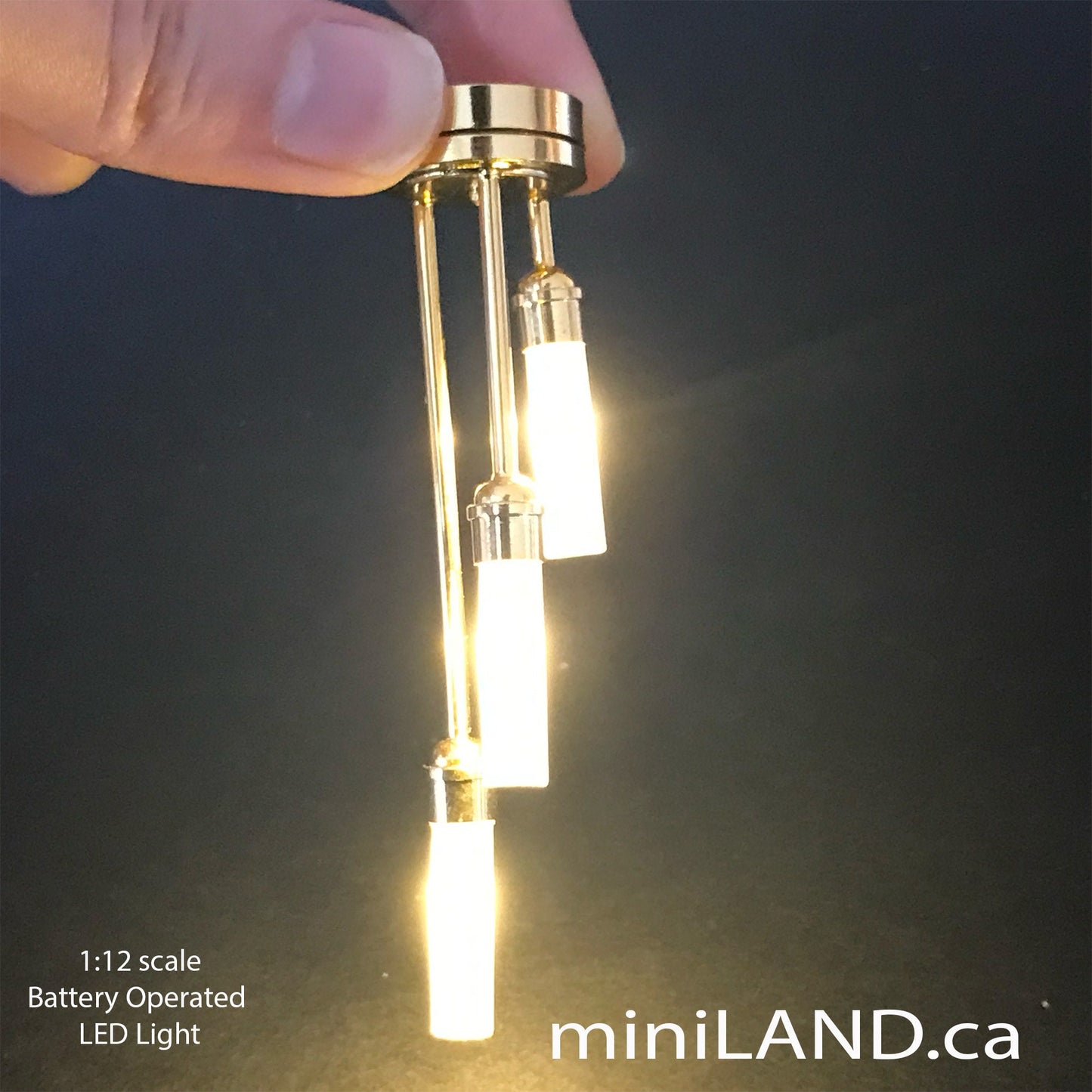 Modern 3 arms ceiling or floor standing LED super bright light lamp dollhouse miniature 1:12