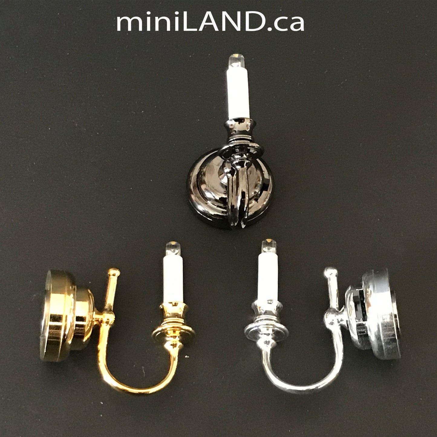 Single candle wall sconce candle holder LED super bright light with on/off switch for 1:12 scale dollhouse miniatures FA052001