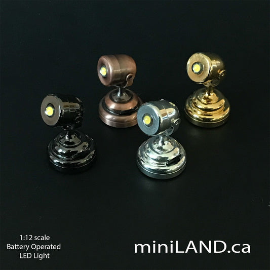 Spot Stage Light Lamp with on/off switch for 1:12 scale dollhouse miniatures  LED