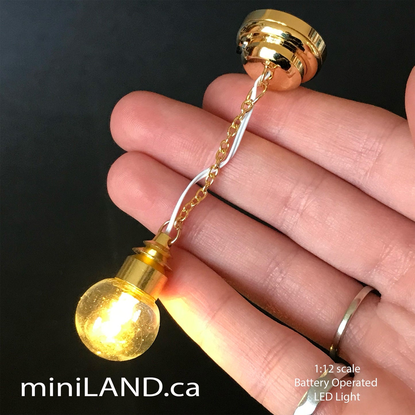 Hanging clear globe bulb lamp LED Super bright with On/off switch for dollhouse miniature 1:12