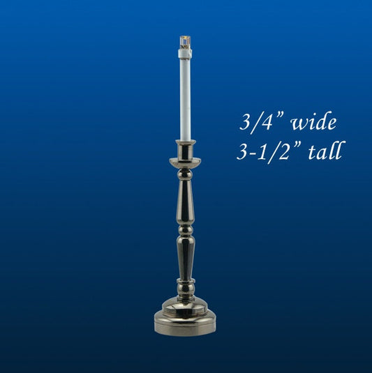 Gunmetal black Candlestick lamp LED Super bright with On/off switch for 1:6 dollhouse miniature candle stick candle